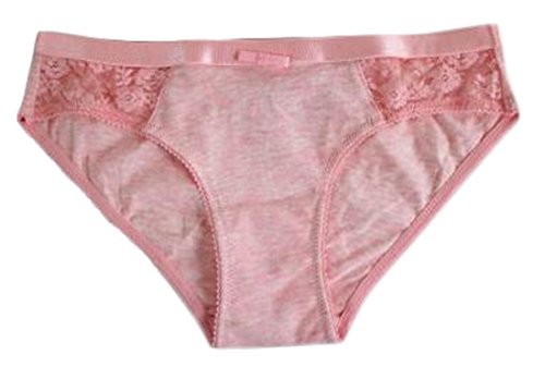 Pandapang Womens Lace Splice Underwear Low Rise Comfort Soft Panties Pink L