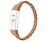 KingBaas Bands Compatible for Fitbit Alta Band, Classy Replacement Metal Watch Bracelet Band Compatible for Fitbit Alta,Rose Gold (No Tracker)