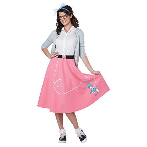 Womens Pink 50's Poodle Skirt Costume