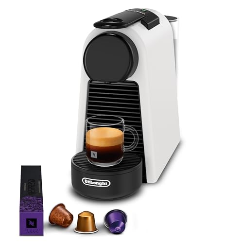 NESPRESSO DE’LONGHI Essenza Mini Mattweiß Original Kapselmaschine EN85.WMT