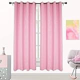 ZJXSNEH Shiny Silver Star Moon Blackout Curtains