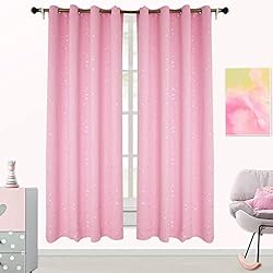 ZJXSNEH Shiny Silver Star Moon Blackout Curtains