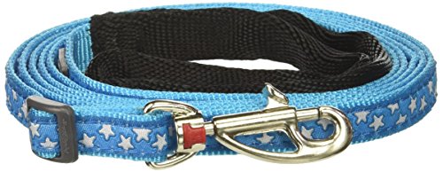 Red Dingo Dog Lead, Turquoise with White Stars, 12mm/Small