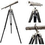 Maritime Vintage Floor Standing Brass Telescope | Chrome Finish Telescope 65'- Nautical Decor