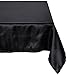 LinenTablecloth 60-Inch Square Satin Overlay Black