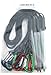 Five Pack - 24 INCH Pen Leash - Carabiner ATTACHES to CLIPBOARD OR Notebook. (CLIPBOARD and Notebook NOT Included) - Five (5) Pack