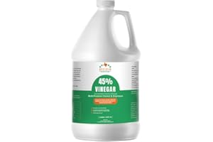 FIVE STAR MATERIALS RESOURCES 45% Vinegar Concentrated | White Vinegar for Cleaning and Garden | Home, and Outdoor Pure | Max Performance 7X Power | with Instructions (1 Gallon (128 fl oz))