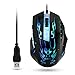 BAKTH High Precision Ergonomic Adjustable 6 Buttons 2400 DPI Wired USB Gaming Mouse with Optical Breathing LED 7 Colors Backlit Lighting, Weight Tuning Set