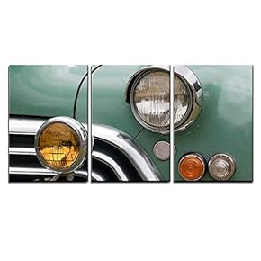 Closeup of Vintage Car - Canvas Art Wall Art - 16"x24"x3 Panels