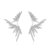 Angel Wings Jacket Cubic zircon Stud Earrings for Women And Girls Jewelry