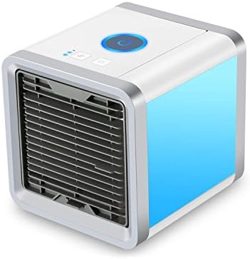 PBELE Personal Space Air Cooler, Portable Mini 3-in-1 Air Cooler, Humidifier & Purifier, Desktop Air Conditioner Fan with 3 Speeds and 7 Colors LED Light