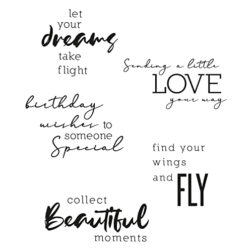 Sizzix Clear Stamps 5PK Sunnyside Sentiments #3 by Pete Hughes | 665405 | Chapter 3 2022, Multicolor, One Size