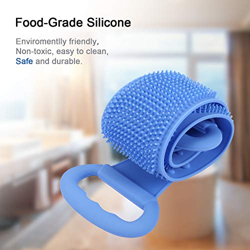 GLANDU Back Scrubber For Shower Exfoliating, Silicon Body Brush For Bathing and Massage, Upgrade Extra Long(31.5 inches) for Men and Women
