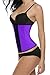 Charmian Women's Latex Waist Training Underbust Corset Weight Loss Body Shaper Purple X-Large