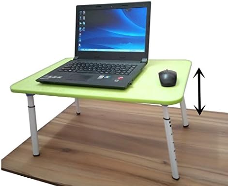 Portable Laptop Desk Adjustable Computer Table Stand Ergonomic Writing Desk Book Holder Premium Breakfast Tray for Bed Couch Sofa or Travel Use (green)