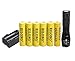 LED 1600 Lumen 18650 Flashlight with 6PCS 3.7V 9900mAh Rechargeable Battery and Charger,Ultra Bright Adjustable Focus and 5 Modes