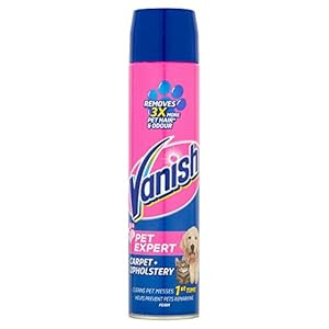 Vanish Carpet Cleaner + Upholstery, Pet Expert Foam Shampoo, Large Area Cleaning, 600 ml