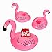 16 PCS Inflatable Flamingo Coasters Cup Drink Holders with 20 Pcs Flamingo Drinking Straws for Lula Party Supplies/Hawaiian/Birthday/Pool Party Decorations