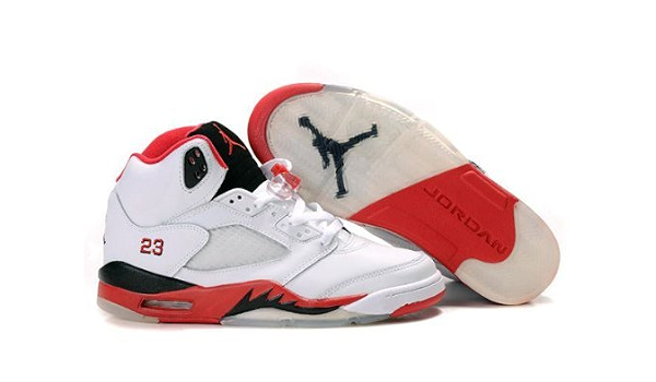 Amazon.com: Air Jordan 5 Retro (Color Blanco/Fire RED-BLACK) Talla 12 :  Ropa, Zapatos y Joyería