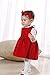 First Birthday Girl Party Dresses Baby Clothing Set Corduroy Dress, Bodysuits and Headband 1st Birthday Outfits (3-6M, Red)