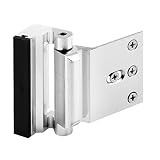 Defender Security Brushed Chrome U 11325 Door Reinforcement Lock - Add Extra, High Security to your Home and Prevent Unauthorized Entry - 3" Stop, Aluminum Construction Finish