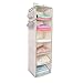 MustQ Hanging Closet Organizer, Space Saver, Hanging Storage Shelves with 2 Widen Straps, 6-Shelves Closet Hanging Sweater Organizer (Beige)