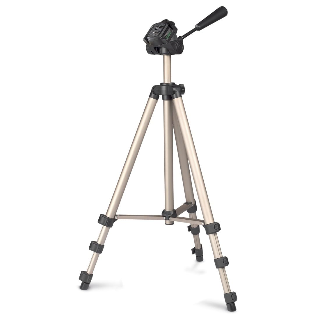 Hama "Star 75" Tripod | Light Tripod with 42.5-125cm Height | 3 Way Head | 1/4" Connection for DSLR and System Cameras | With Carrying Case | Champagne — image 1