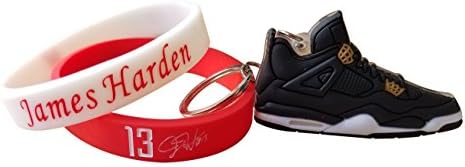 HosI Silicone rubber bracelet, basketball sports wristbands (Including basketball shoe key chain) (No.13)