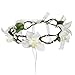 Valdler Lily Flower Crown with Adjustable Ribbon for Wedding Festivals Ivory