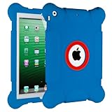 HHI iPad Air 2 Thick Armor Protective Case BLUE (Large Corners with Thick Screen Lift Protection and Shock Absorbing. Perfect Protective Armor iPad Air 2 Case for Kids or Adults)
