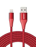 Anker Powerline+ II Lightning Cable (10ft), MFi Certified for Flawless Compatibility with iPhone Xs/XS Max/XR/X / 8/8 Plus / 7/7 Plus / 6/6 Plus / 5 / 5S and More(Red)