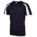Just Cool Mens Contrast Cool Sports Plain T-Shirt (XL) (Charcoal/ Fire Red)