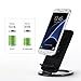 [Fast Charge],Fast Wireless Charging Stand with Adjustable Coil for Samsung Galaxy S7/S7 edge/S6 Edge Plus Note 5/7 and Other Qi Enabled Devices (No AC Adapter)