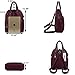 UTO Women Backpack Purse PU Washed Leather Convertible Ladies Rucksack Crossbody Shoulder Bag Red