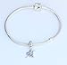 Sambaah Alphabet Charm Letter Beads Solid 925 Sterling Silver with Cubic Stones, Complete A~Z Gift Options fit Pandora European Bracelets (M)