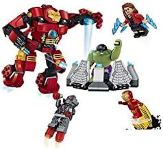Superheroes Aengers Big Ironman Hulkbuster #2 with 4 Avengers Building Blocks Bricks Assembly Toy Not Lego Fits Lego