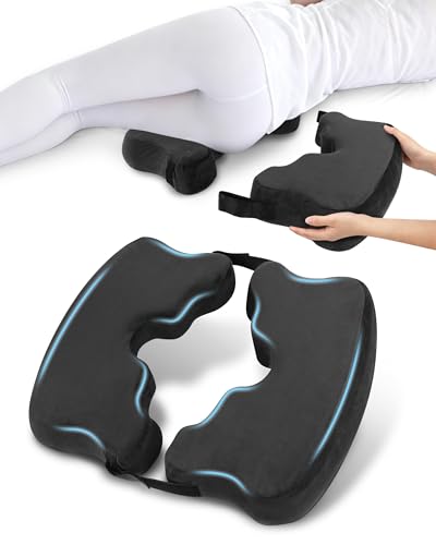 HOMCA Foldable and Adjustable Anti-Bedsore Pillow, Memory Foam Coccyx Cushion for Bedridden People and Long Sitting Periods (Black)