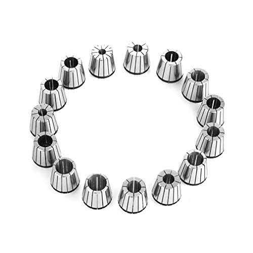 Homgrace 15 Pcs Collet Set R8 Shank ER40 Collet Chuck Holder Spring Collet Set for CNC Engraving Machine & Milling Lathe Tool (15 pieces grey-black)