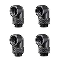 Chnaivy G1/4" Male to Female Extender Fitting, 90° Rotary Enhance Multi-Link Adapter Fitting for Computer Water Cooling System, 4-Pack,Black