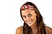 Skinny Headband Japanese Inspiration Cherry Blossom Over Red Soft Cloth Headwrap