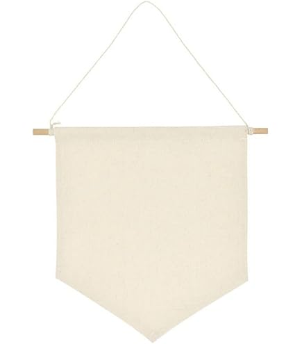 PATIKIL Enamel Pin Display Banner - 14" Blank Canvas Holder With Wooden Rod For Badges & Patches