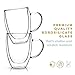 Kitchables Double Walled Glass Coffee Mugs Set of 2, 12oz - Insulated Glass Coffee Mugs for Cappuccino, Latte, Tea, Espresso - Latte Cup - Tazas Para Cafe