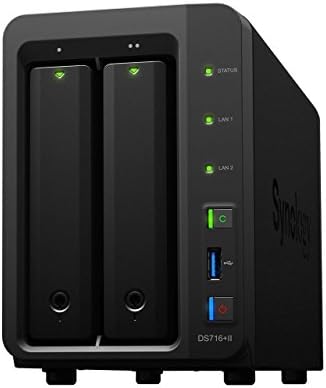 Synology Disk Station DS716+II 2-Bay NAS, 2x4TB NAS HDD Installed, RAID 1 Mirror Built, EV-DS716+II8N, w/ All-Systems-Go by evodo