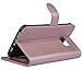 Abacus24-7 Galaxy S7 Edge Phone Case, Wallet with Leather Flip Cover and Stand, Rose Gold