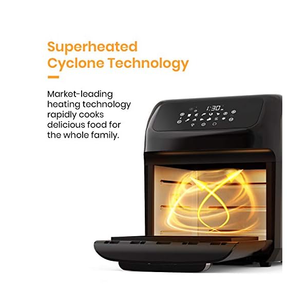 Pro Breeze 5-in-1 12L Air Fryer Oven 1800W with Rotisserie, Dehydrator, Digital Display, Timer, 12 Pre-Set Modes and…