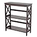 Yaheetech 3 Tier Espresso Finish Wood Entryway Table Bookcase Bookshelf Display Rack Stand Storage Shelving Unit