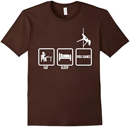 Men's Cool Funny Graphic Design Eat Sleep And Pole Dance T-shirt 2XL Brown