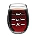 Runner's Measurements Funny 15 Ounce Stemless Wine Glass | Unique Birthday Gift Idea for Mom, Dad, Wife, Husband, Sister, Best Friend | Birthday Gifts for Men or Women
