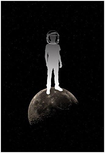 Laminated Kid On The Moon Poster 13 x 19in