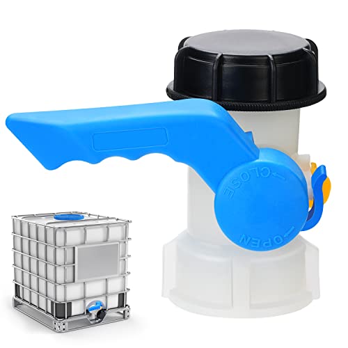 drado 1000L Plastic Tank Valve, Butterfly Valve 1000L 60 x 50, IBC Adapter 60 mm S60x6 Universal Adapter for Tank 1000 Litres